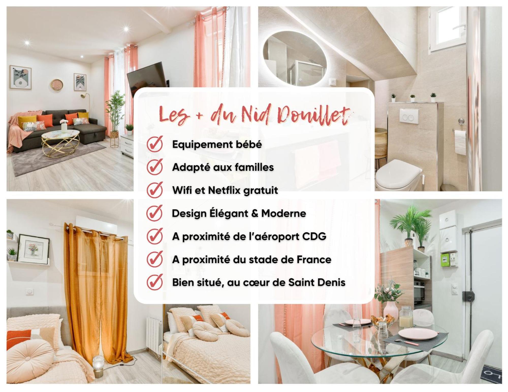 Le Nid Douillet Appartement Confortable A 5 Min Du Stade De France Et Proche De L'Aeroport Cdg Saint-Denis  Luaran gambar
