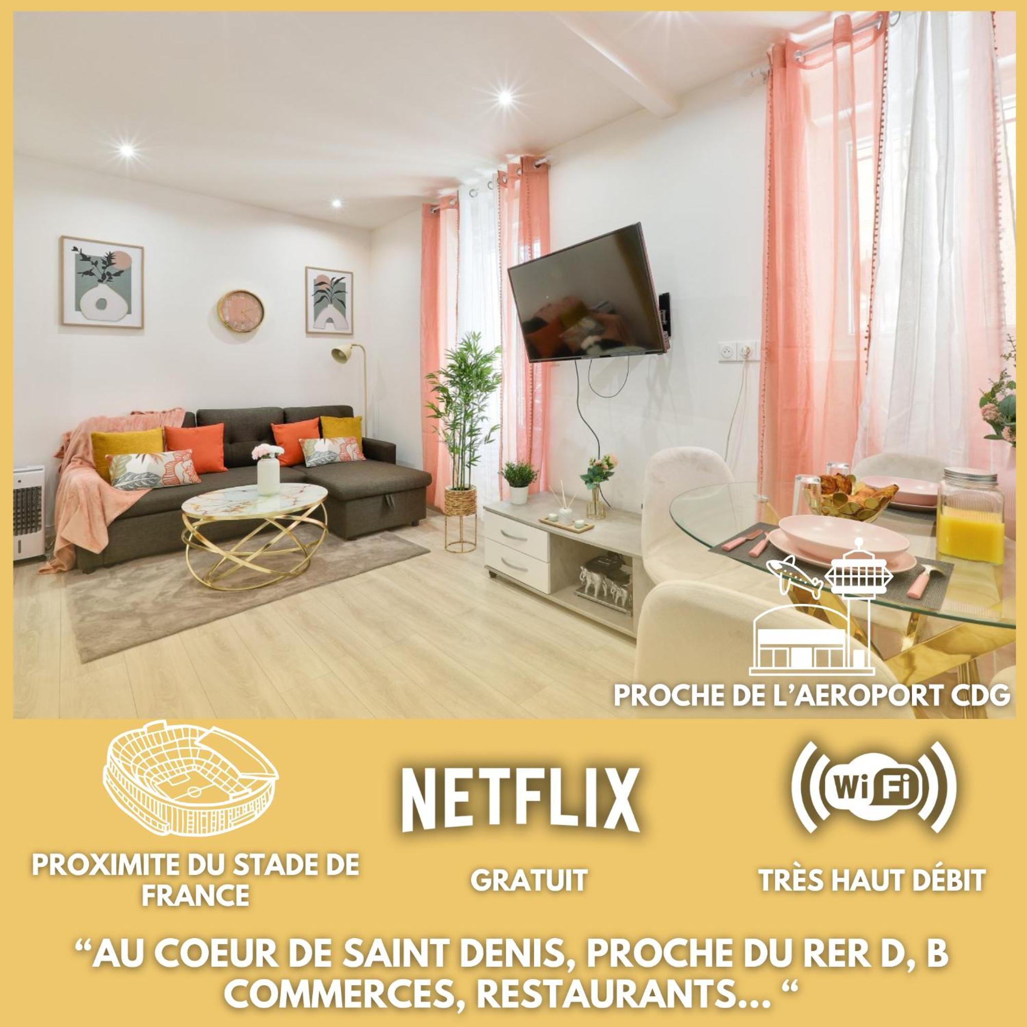 Le Nid Douillet Appartement Confortable A 5 Min Du Stade De France Et Proche De L'Aeroport Cdg Saint-Denis  Luaran gambar